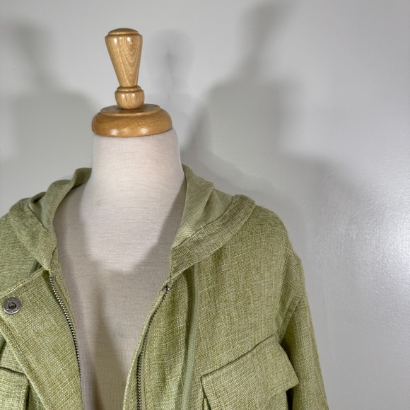 Avec‎ Les Filles Green Zip Up Hooded Jacket Size L - Picture 5 of 7